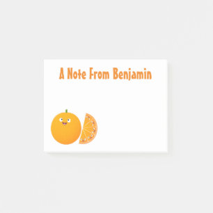 Bloco De Notas Um desenho animado de fruta de citros de laranja f