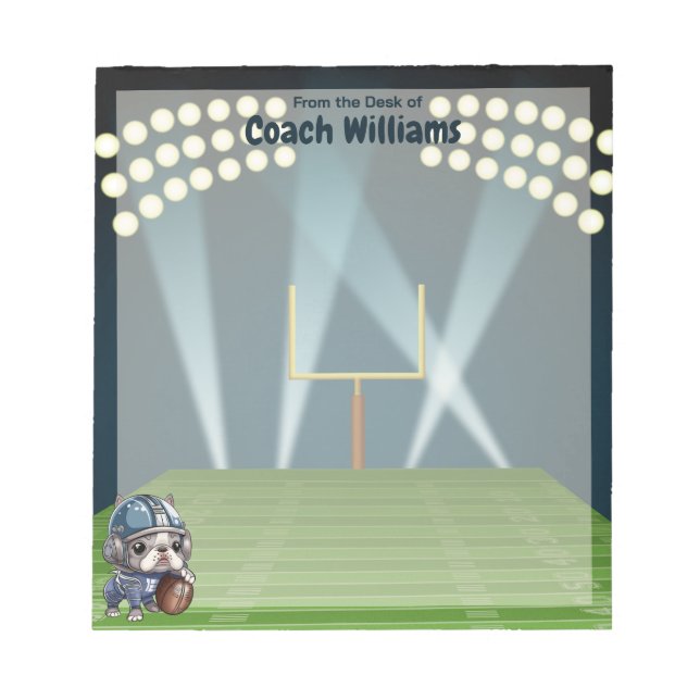 Bloco De Notas Um desenho animado do estádio de quarterback franc (Frente)