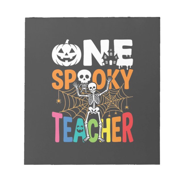Bloco De Notas Um Design de Halloween de Professor Assustador_1 (Frente)
