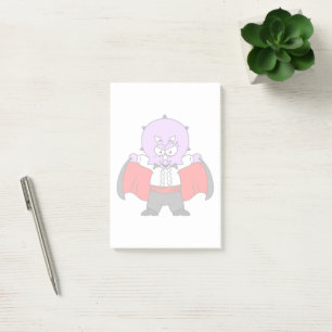 Bloco De Notas Um Dinossauro Ceratops Vestiu Como Conde Drácula.
