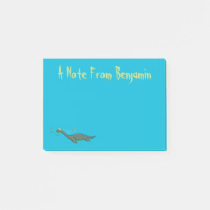 Bloco De Notas Um lindo e feliz desenho animado de monstro do mar