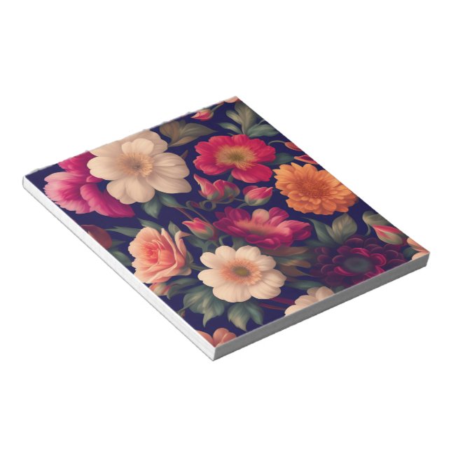 Bloco De Notas Um papel de parede com um padrão floral  (Inclinado)