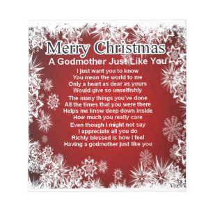 Bloco De Notas Um poema da madrinha - design do Natal