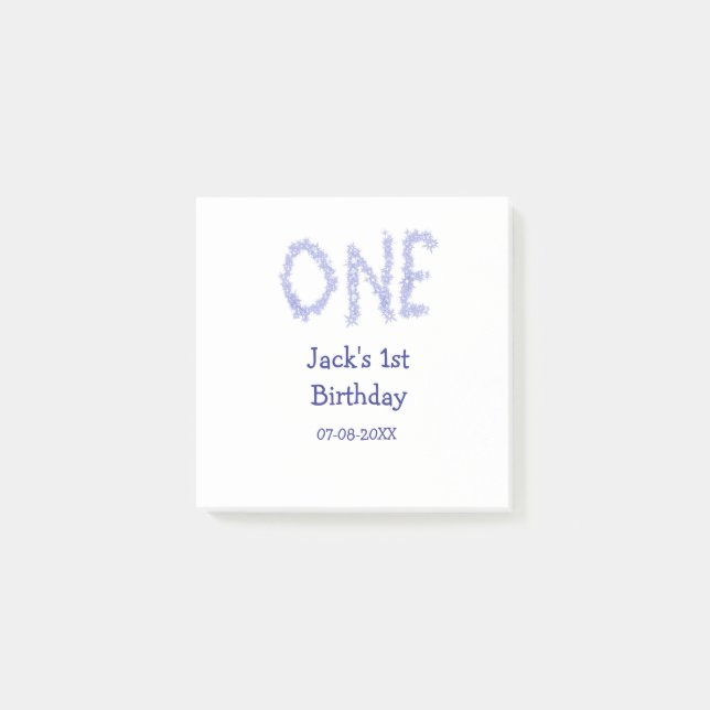 Bloco De Notas Um primeiro aniversario moderno de menino brilhant (Frente)
