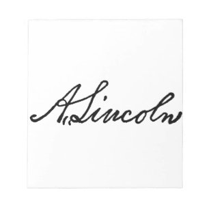 Bloco De Notas Uma assinatura de Lincoln