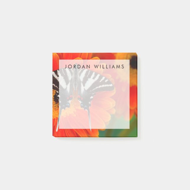 Bloco De Notas Uma borboleta-de-cauda-zebra (Frente)