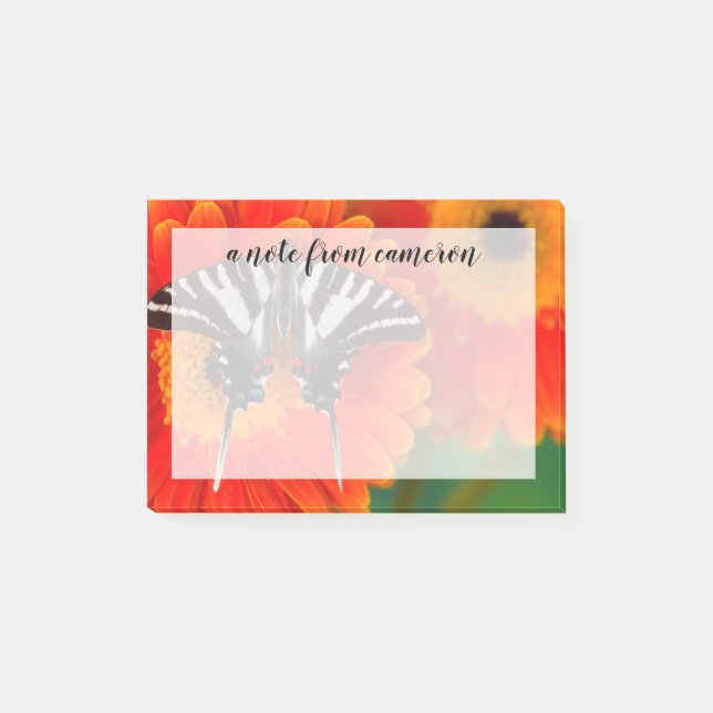 Bloco De Notas Uma borboleta-de-cauda-zebra (Frente)