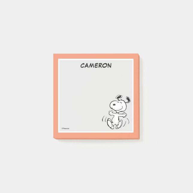 Bloco De Notas Uma dança feliz esnopiada | Adicione seu nome (Frente)