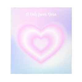 Bloco De Notas Uma Forma de Coração Neon Rosa