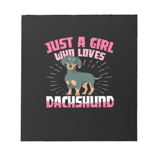 Bloco De Notas Uma garota que ama Dachshund (Frente)