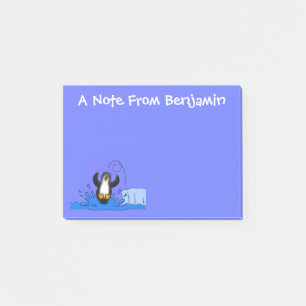 Bloco De Notas Uma ilustração de desenho animado de pinguins de s