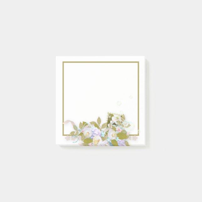 Bloco De Notas Uma janela com flores verdes - (Frente)