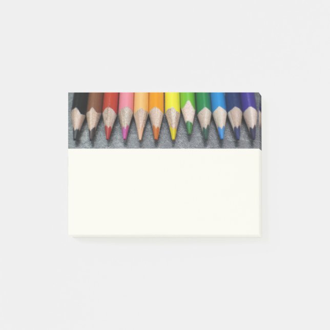 Bloco De Notas Uma Linha de Lápis Coloridos. (Frente)