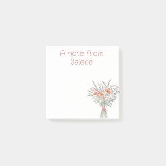 Bloco De Notas Uma Nota das Notas de Posto Floral Personalizadas