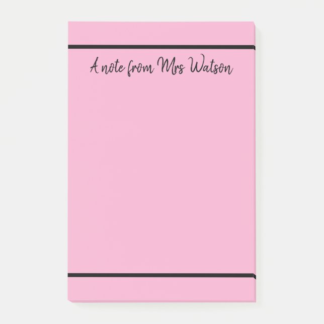 Bloco De Notas uma nota de adicionar nome de professor simples li (Frente)