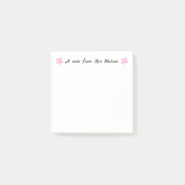 Bloco De Notas uma nota de adicionar nome de professor simples li (Frente)