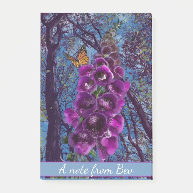 Bloco De Notas Uma nota de... borboleta em uma luva (Frente)