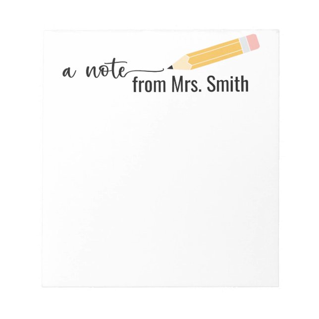 Bloco de Notas "Uma Nota De" Do Professor (Frente)