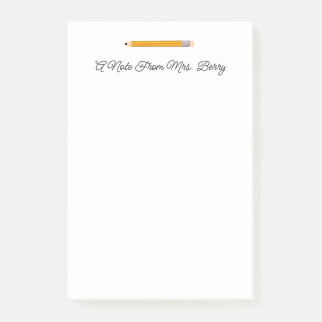 Bloco De Notas Uma Nota Do Lápis Do Professor (Frente)