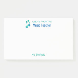 Bloco De Notas Uma nota do Musical personalizado do professor de