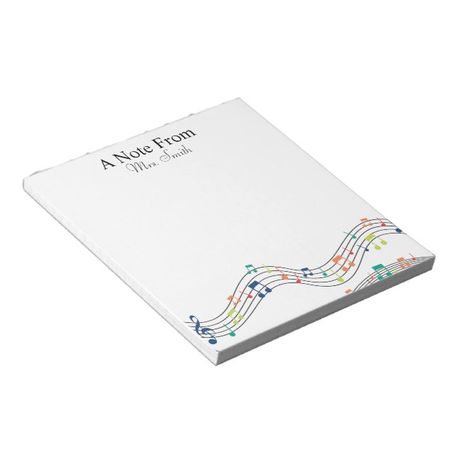 Bloco De Notas Uma Nota Do Padrão Impressionante De Nota De Músic (Inclinado)