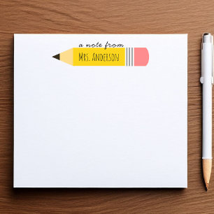 Bloco De Notas Uma Nota do Professor Tema Lápis