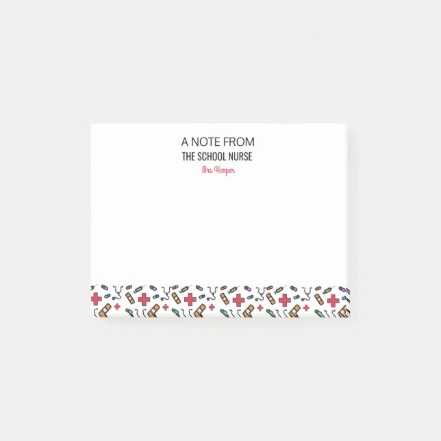 Bloco De Notas Uma nota do teste padrão do costume da enfermeira (Frente)