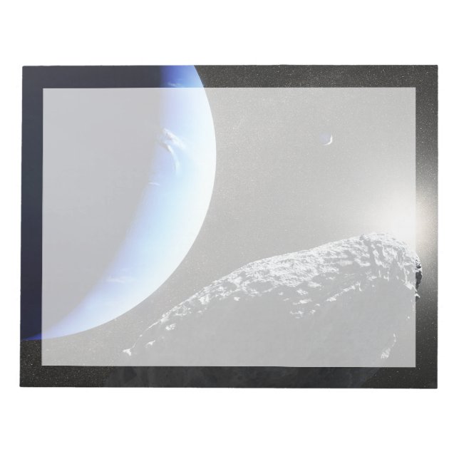 Bloco De Notas Uma Pequena Lua Hippocamp de Netuno. (Frente)