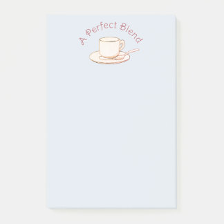 Bloco De Notas Uma Xícara de Café Creme Elegante Mistura Perfeita