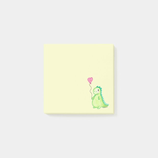 Bloco De Notas Un dinosaurio en mi post-it (Frente)