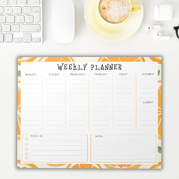 Bloco De Notas Undated Vertical Weekly Planner, Orange Border