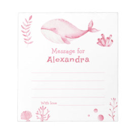 Bloco De Notas Under the sea Whale birthday time capsule message