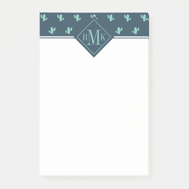 Bloco De Notas Único teste padrão do cacto (Frente)