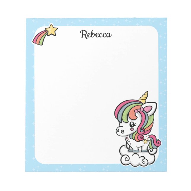 Bloco de notas Unicorn bonito (Frente)