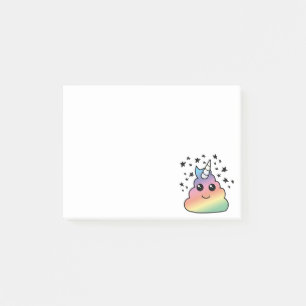 Bloco De Notas Unicorn Rainbow Poop Emoji Kawaii