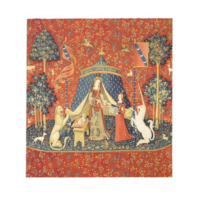 Bloco De Notas Unicorn Tapestries Lady Legend Medieval (Frente)