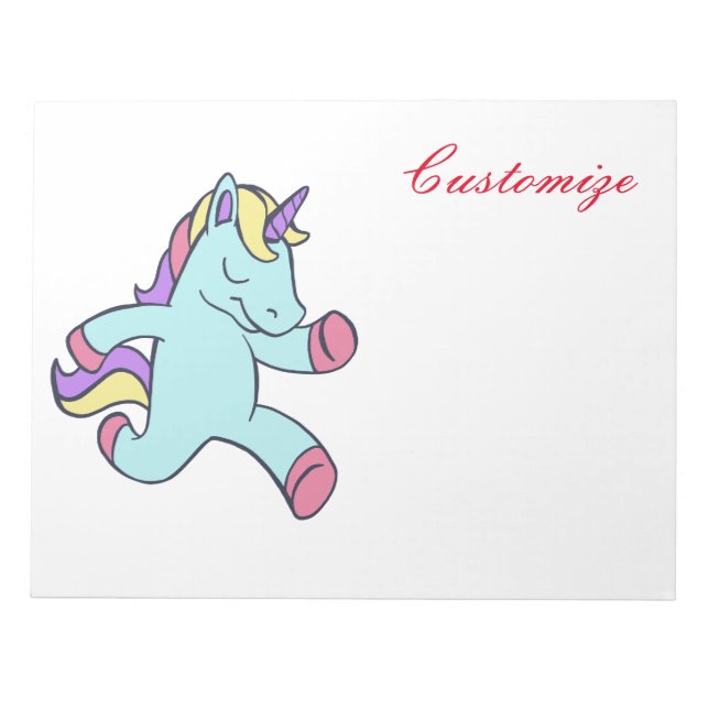 Bloco De Notas Unicórnio Azul Executando Thunder_Cove (Frente)