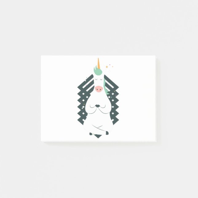 Bloco De Notas Unicórnio em Yoga Pose (Frente)