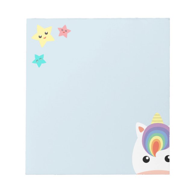 Bloco De Notas Unicórnio & estrelas (Frente)