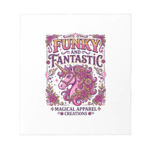 Bloco De Notas Unicórnio Funky e Fantástico Design Stylish Zazzle