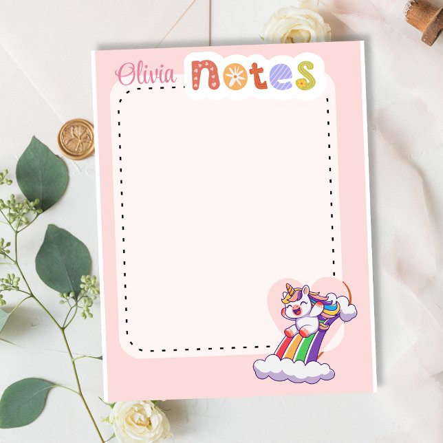 Bloco De Notas Unicórnio Mágico Arco-íris Personalizado fofo (Criador carregado)