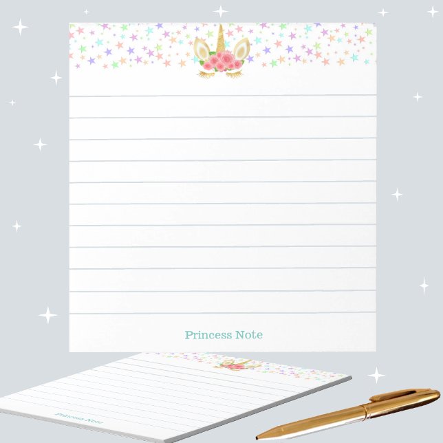 Bloco De Notas Unicórnio Mágico Fofo & Estrelas Multicoloridas Li (Criador carregado)