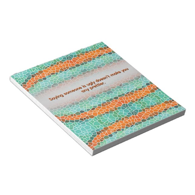 Bloco De Notas Unique Colorful Triangle Pattern & Quotes (Inclinado)