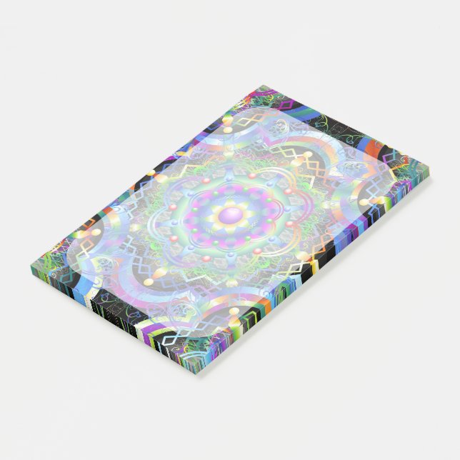 Bloco De Notas Universo Mandala Cores Psicodélicas (Inclinado)