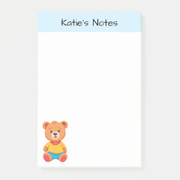 Bloco De Notas Ursa de pelúcia fofa personalizada para crianças