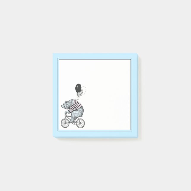 Bloco De Notas Urso da bicicleta do balão (Frente)