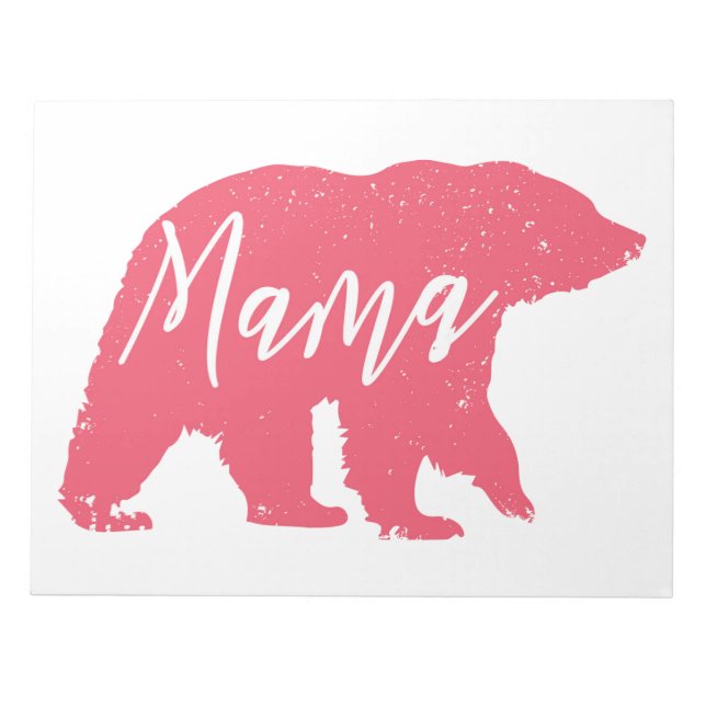 Bloco De Notas Urso da mamãe rosa (Frente)