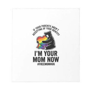 Bloco De Notas Urso de Abraço de Mãe Livre Orgulho Camisa Vintage