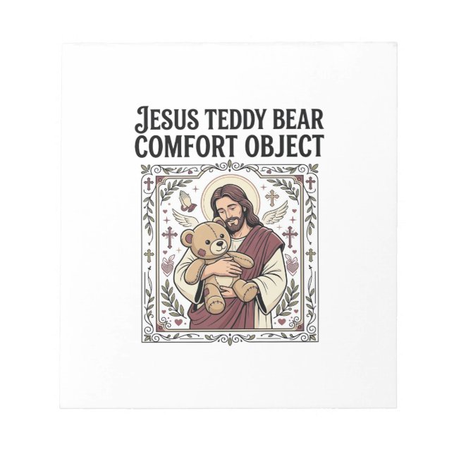 Bloco De Notas Urso de pelúcia Jesus Objeto de conforto Urso de p (Frente)