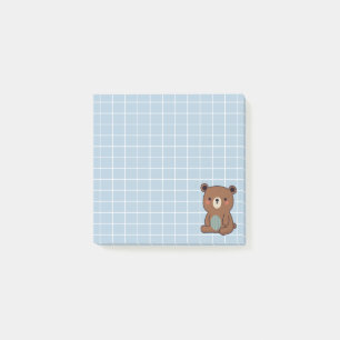 Bloco De Notas Urso de pelúcia marrom fofo e feliz